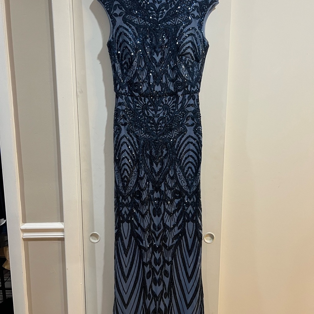 Betsy & Adam Elegant Navy Maxi Dress